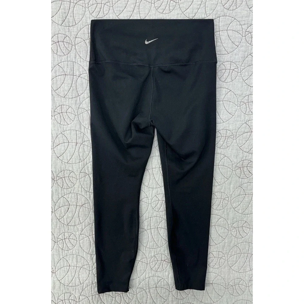 Nike Yoga Pants Womens Dri-Fit 7/8 High Rise Tight Fit DM7023-010 Black /‎ Large